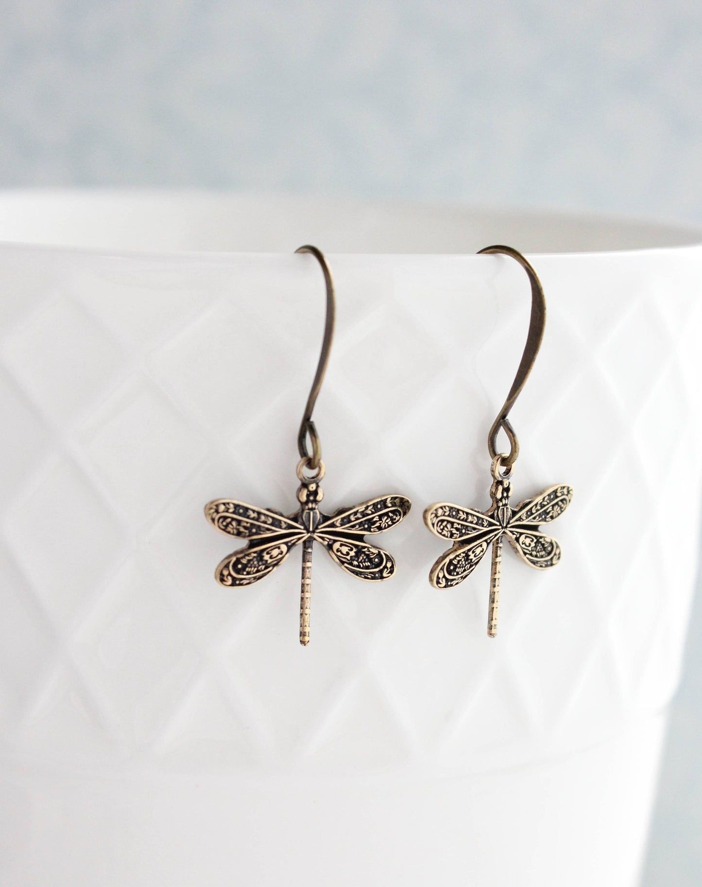 Earrings - Little Dragonfly, Gold