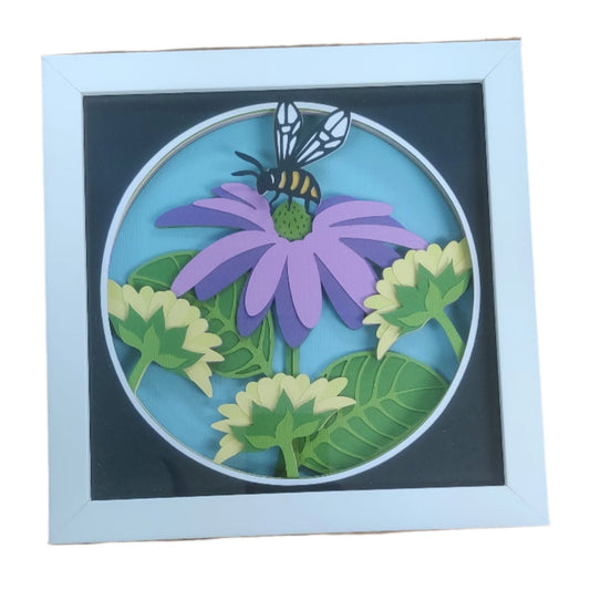 Bee on Flower 8 x 8"