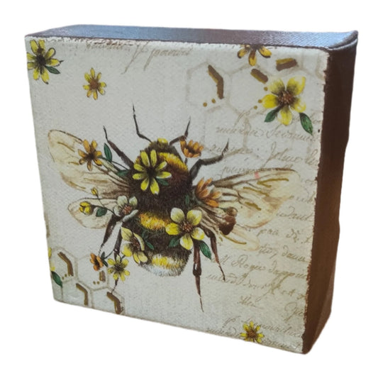 Bee on Canvas 4 x 4"