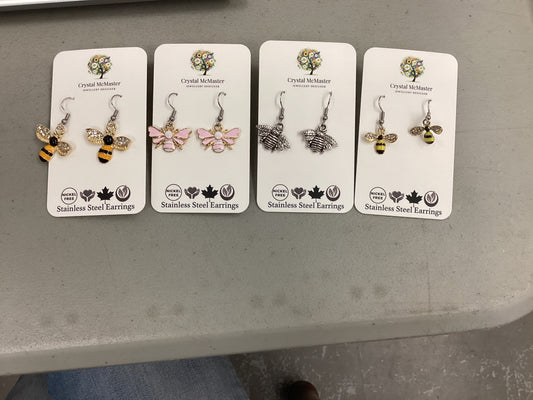 Earrings With Bee - By Crystal McMaster