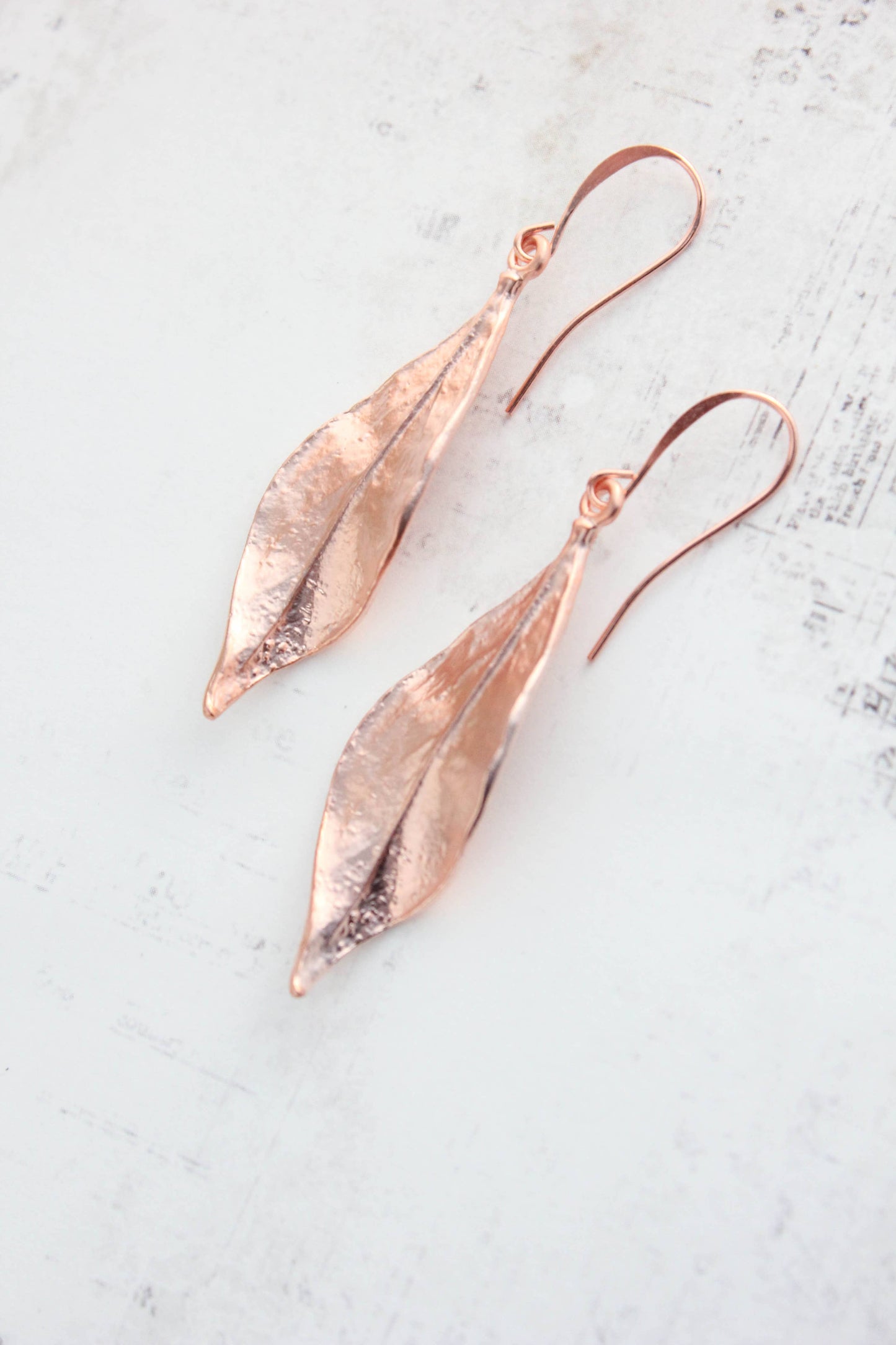 Earrings - Curled Leaf, Silver