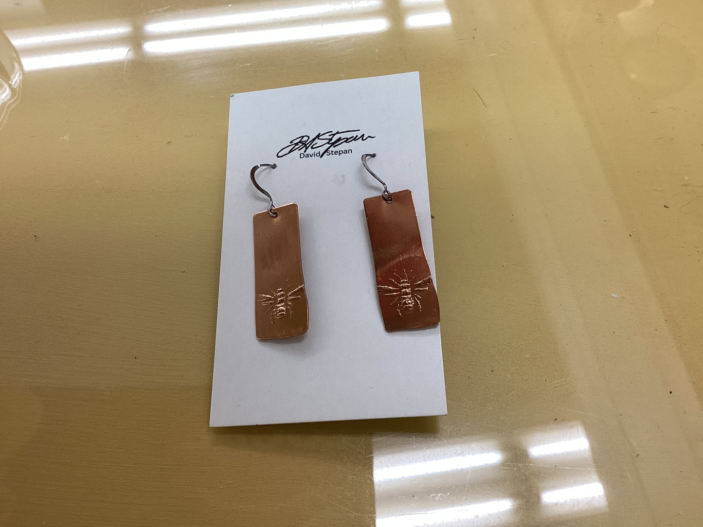 Earrings With Bee (Copper)-David Stephan
