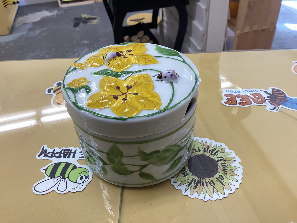 Honey Jars With A bee