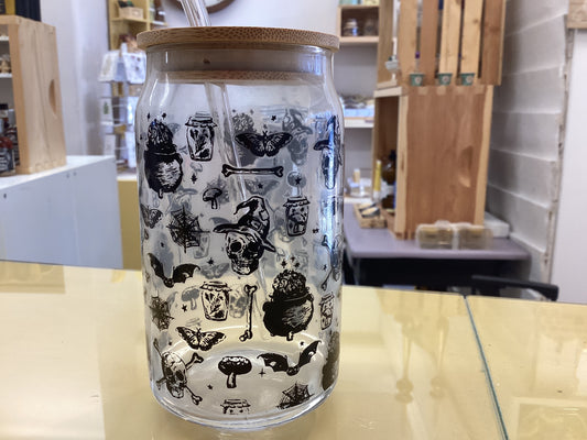 Glass travel cup - Halloween