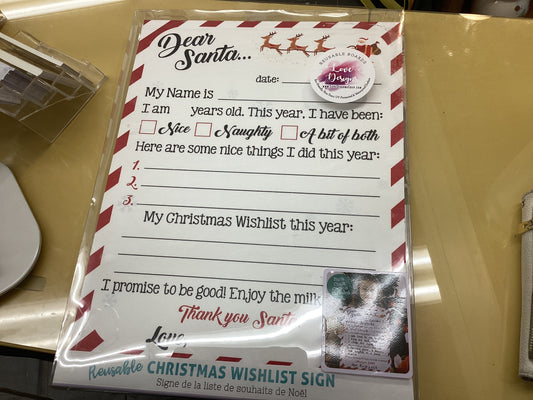 Christmas Wishlist Signs-Reusable