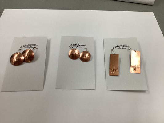 Earrings With Bee (Copper)-David Stephan