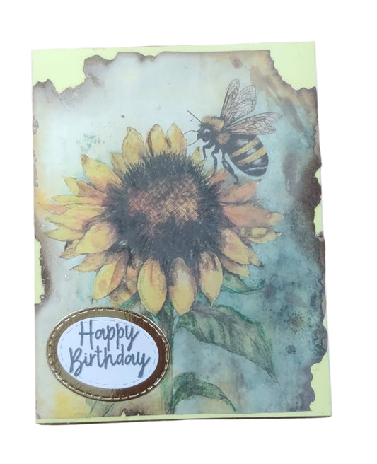 Happy Birthday Bee Sunflower - By Judyannz