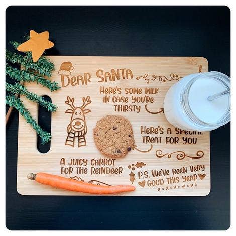 Cutting Board Tray - Dear Santa