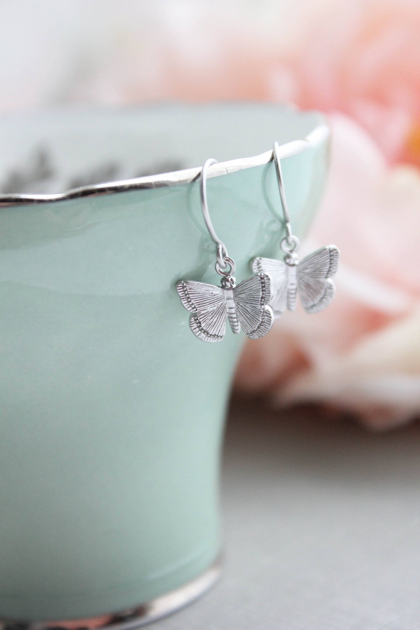 Earrings - Little Butterfly, Silver Rhodium