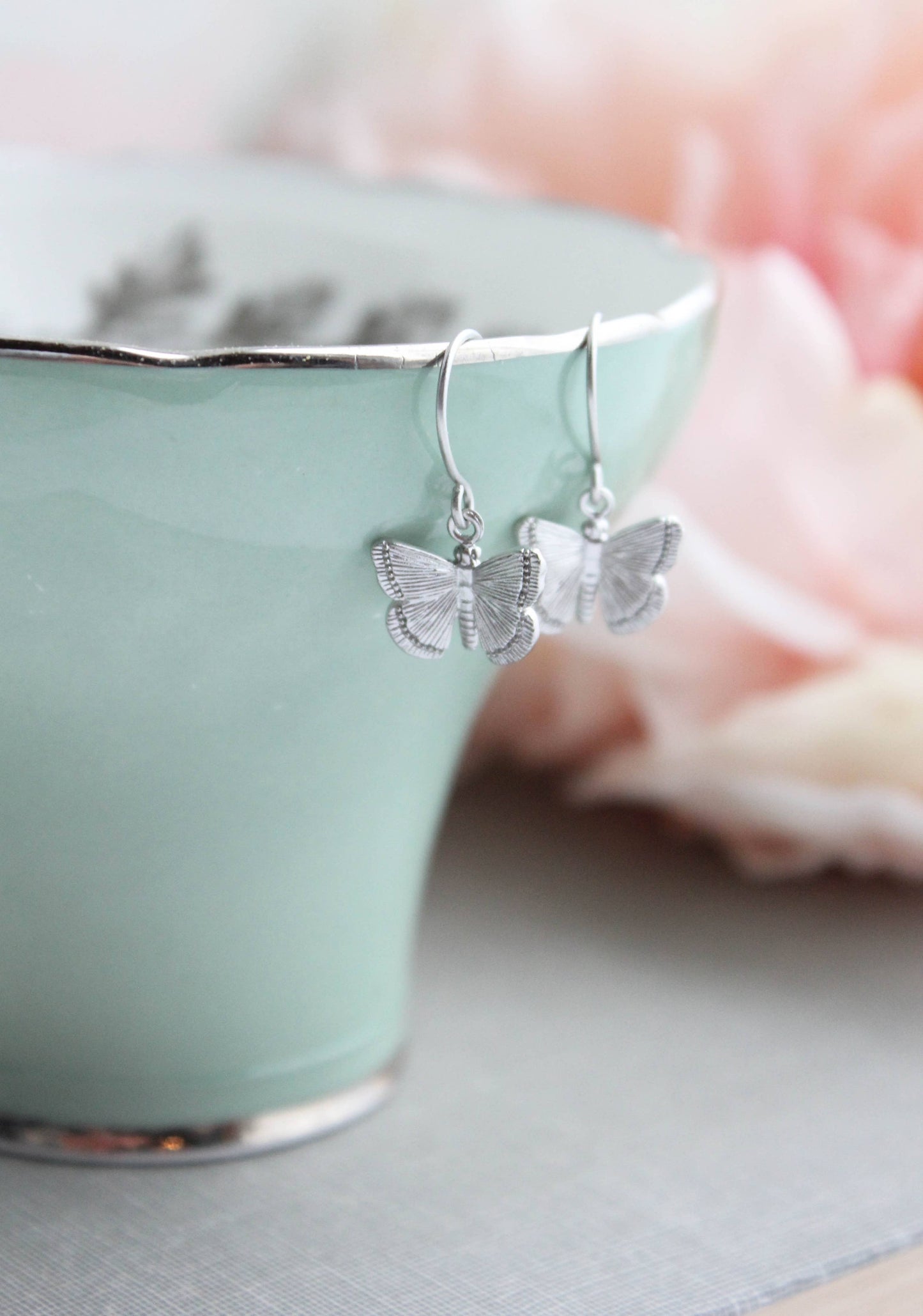 Earrings - Little Butterfly, Silver Rhodium